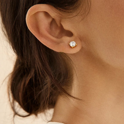 Lavisa - Essential Crystal And Moissanite Stud Earrings - Product Gallery View 25