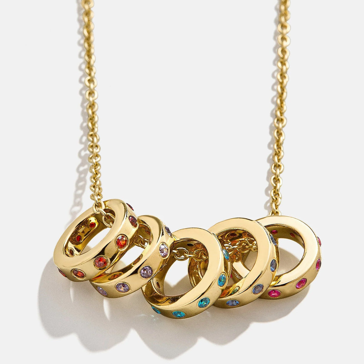 Lavisa custom birthstone charm necklace with sparkling gemstone pendants