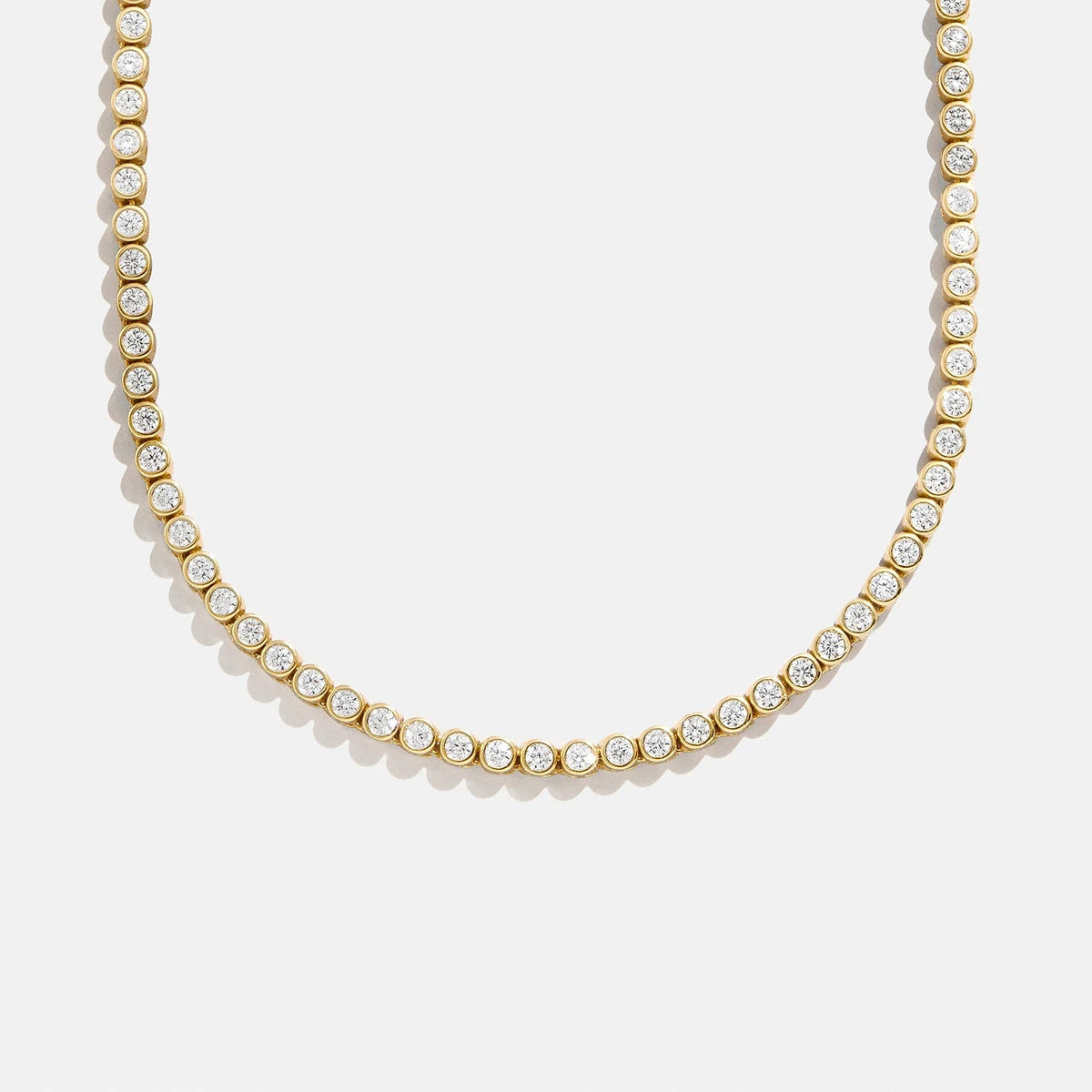 Lavisa gold bezel set cubic zirconia tennis necklace