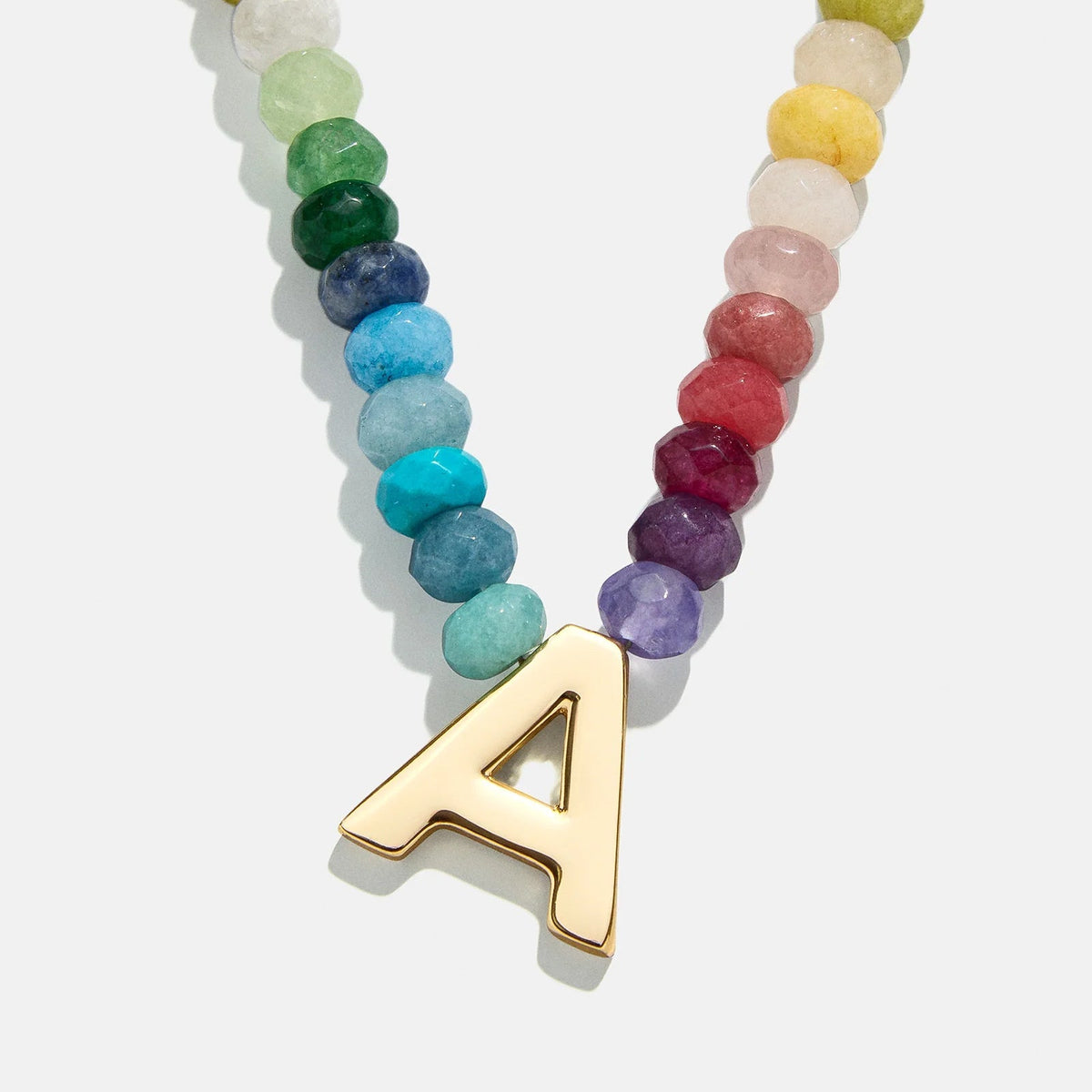 Lavisa semi-precious block initial personalized necklace