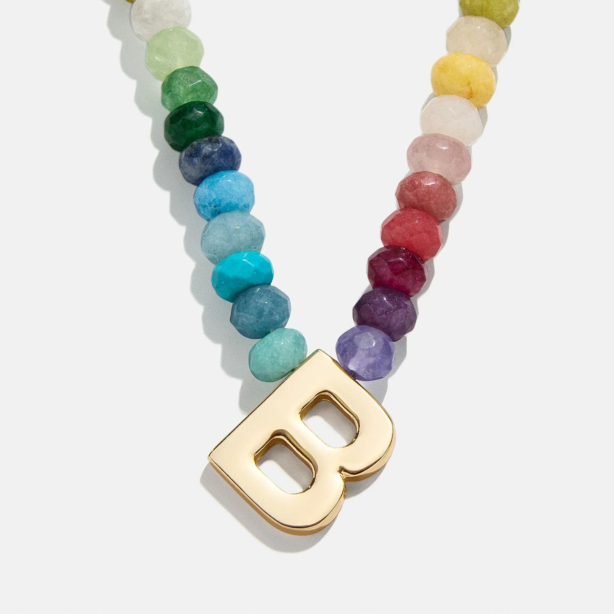 Lavisa - Semi-Precious Block Initial Personalized Necklace - Detail & Styling View