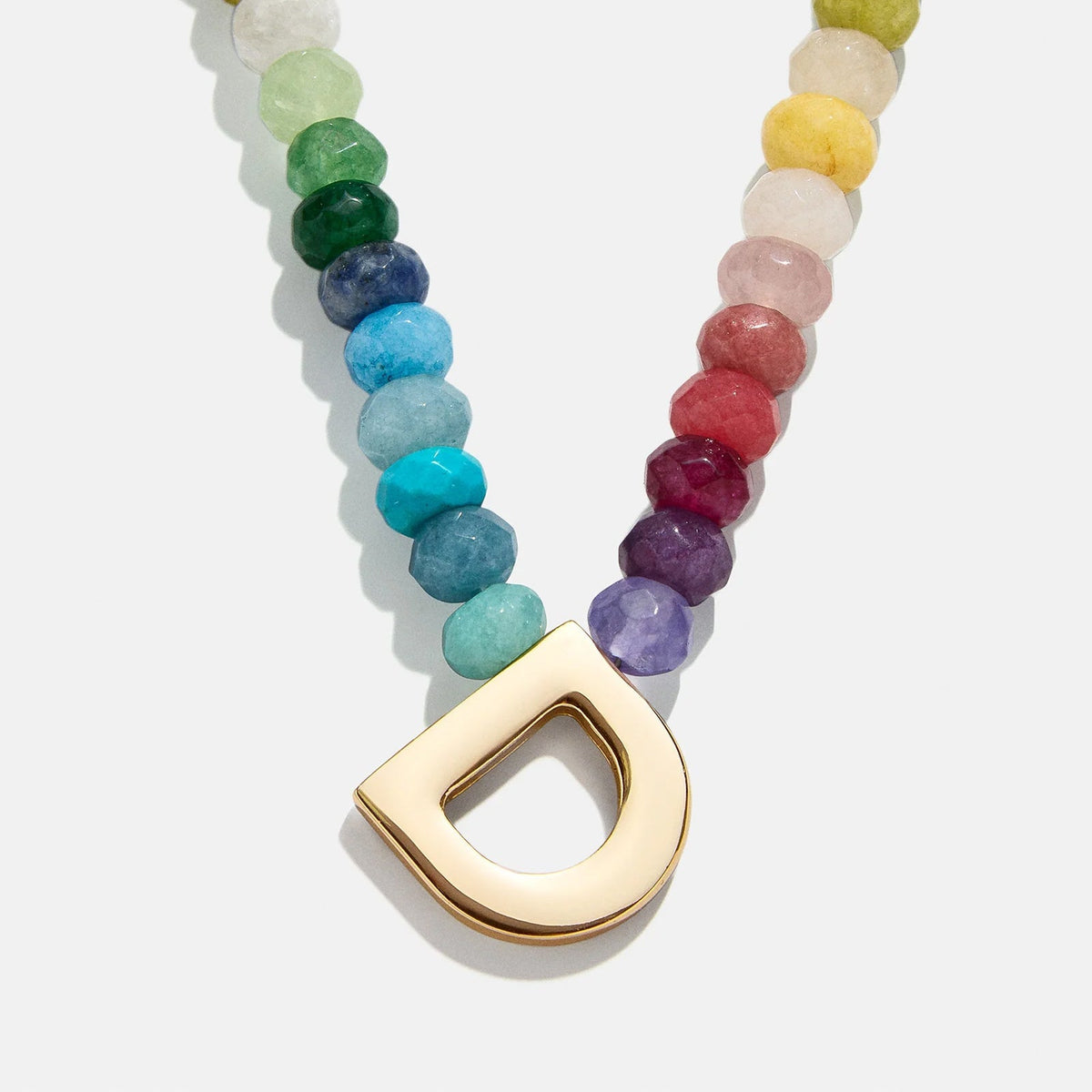 Lavisa - Semi-Precious Block Initial Personalized Necklace - Clasp & Finish View