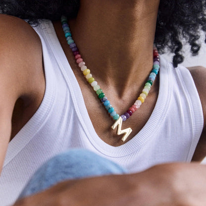 Lavisa - Semi-Precious Block Initial Personalized Necklace - Product Gallery View 23