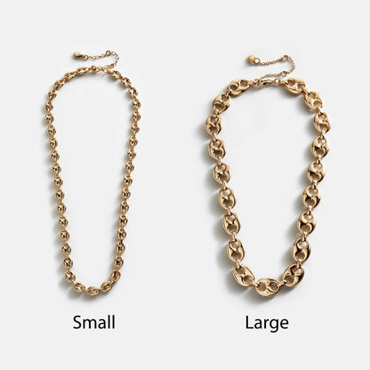 Lavisa - Chunky Chain Statement Necklace - Side Profile View