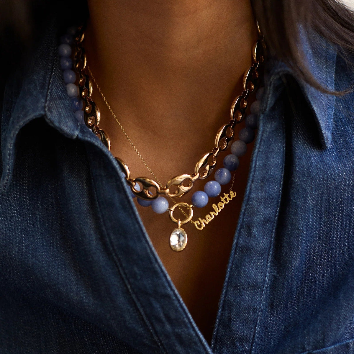 Lavisa - Chunky Chain Statement Necklace - Detail & Styling View