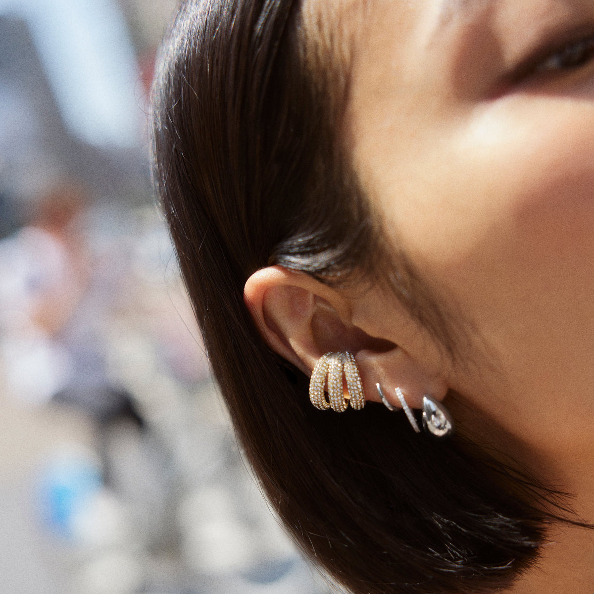 Lavisa - Statement Ear Cuff - Gold - Detail & Styling View