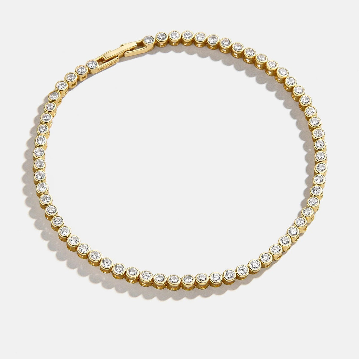Lavisa Amalie Gold Tennis Bracelet with sparkling cubic zirconia bezel stones