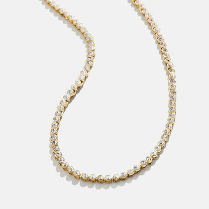 Lavisa - Bezel Set Cubic Zirconia Tennis Necklace - Clasp & Finish View