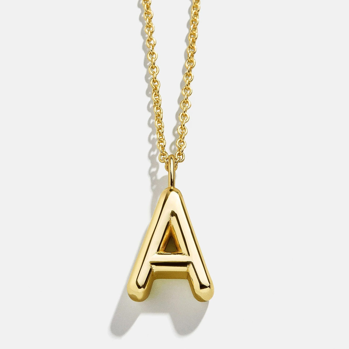 Lavisa - Classic Gold Initial Pendant Adjustable Chain Necklace - On-Model & Scale View