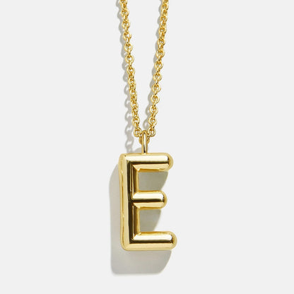 Lavisa - Classic Gold Initial Pendant Adjustable Chain Necklace - Product Gallery View 7