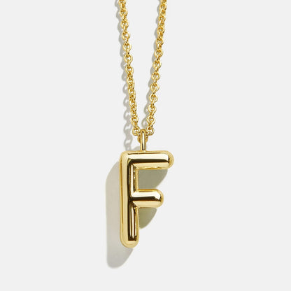 Lavisa - Classic Gold Initial Pendant Adjustable Chain Necklace - Product Gallery View 8