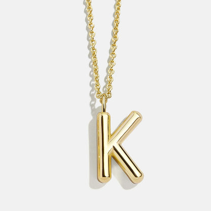 Lavisa - Classic Gold Initial Pendant Adjustable Chain Necklace - Product Gallery View 13