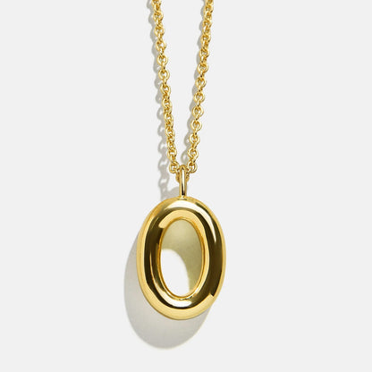 Lavisa - Classic Gold Initial Pendant Adjustable Chain Necklace - Product Gallery View 17