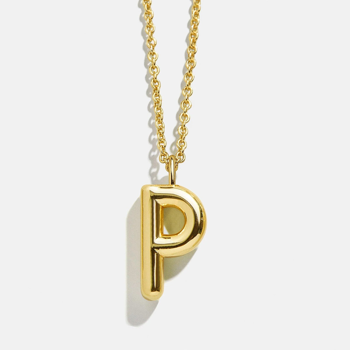 Lavisa - Classic Gold Initial Pendant Adjustable Chain Necklace - Product Gallery View 18