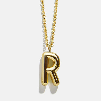 Lavisa - Classic Gold Initial Pendant Adjustable Chain Necklace - Product Gallery View 20