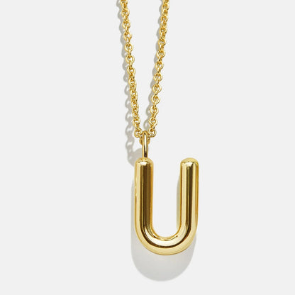 Lavisa - Classic Gold Initial Pendant Adjustable Chain Necklace - Product Gallery View 23