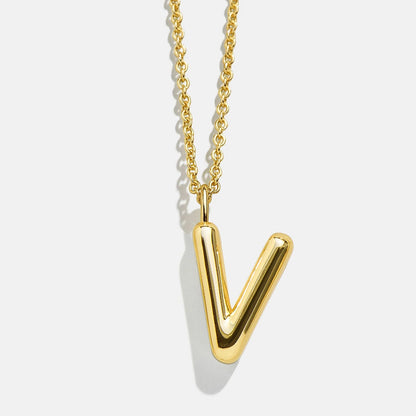 Lavisa - Classic Gold Initial Pendant Adjustable Chain Necklace - Product Gallery View 24