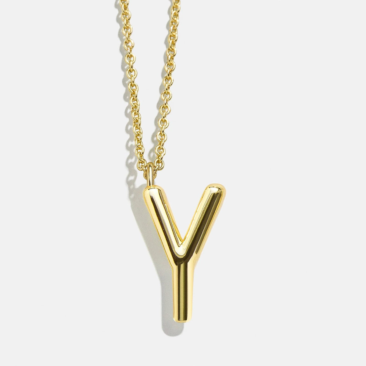 Lavisa - Classic Gold Initial Pendant Adjustable Chain Necklace - Product Gallery View 27