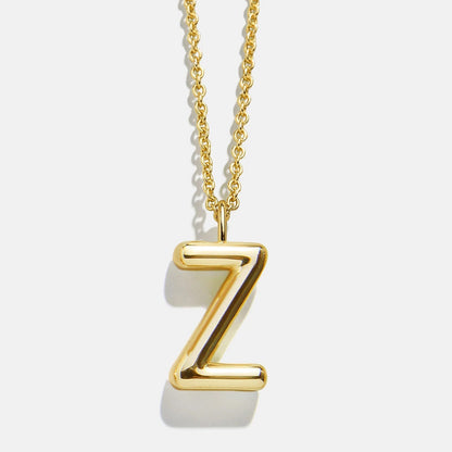 Lavisa - Classic Gold Initial Pendant Adjustable Chain Necklace - Product Gallery View 28