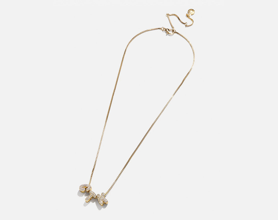 Lavisa - Personalized Bubble Letter Custom Necklace - Box Chain Jewelry - Product Gallery View 9