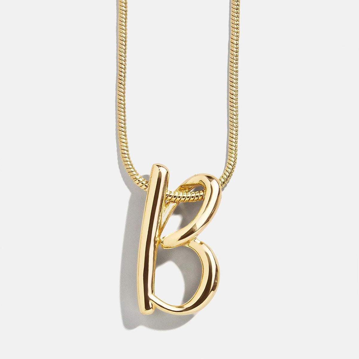 Lavisa - Script Initial Necklace In Swirly Font - Clasp & Finish View