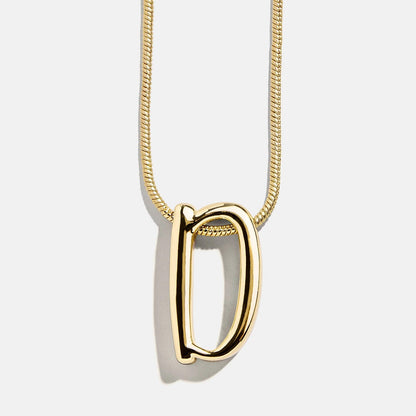 Lavisa - Script Initial Necklace In Swirly Font - Texture & Setting View