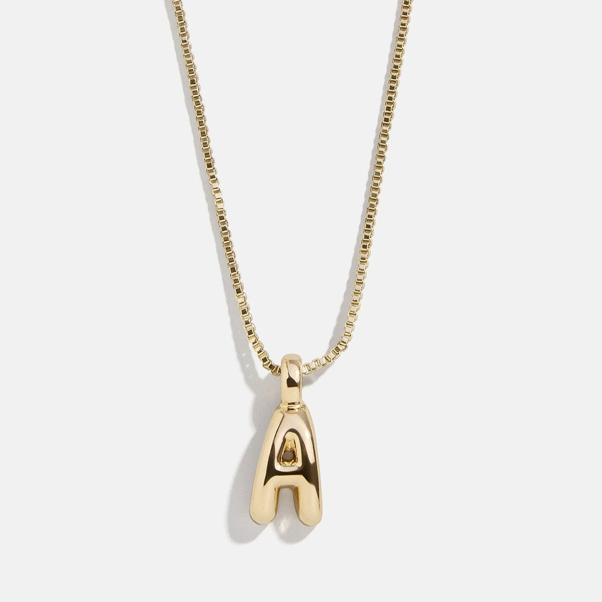 Lavisa - Gwen Mini Bubble Initial Necklace - Gold - Clasp & Finish View