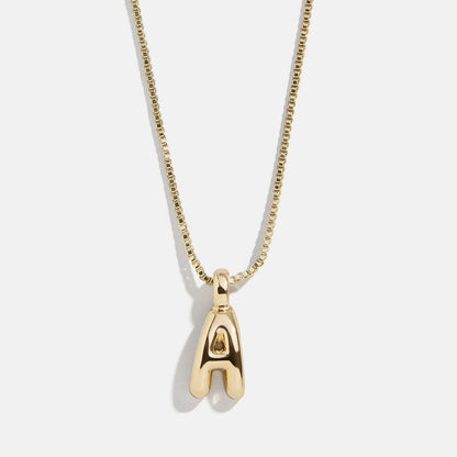 Lavisa - Gwen Mini Bubble Initial Necklace - Gold - Clasp & Finish View