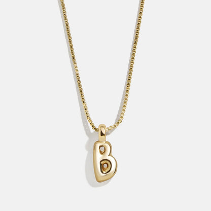 Lavisa - Gwen Mini Bubble Initial Necklace - Gold - Side Profile View