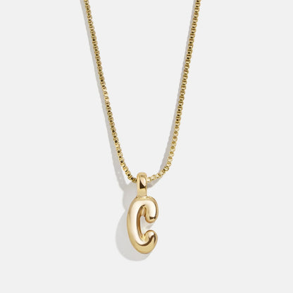 Lavisa - Gwen Mini Bubble Initial Necklace - Gold - Texture & Setting View