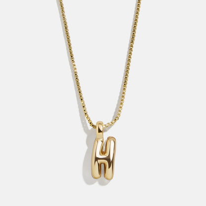 Lavisa - Gwen Mini Bubble Initial Necklace - Gold - Product Gallery View 11