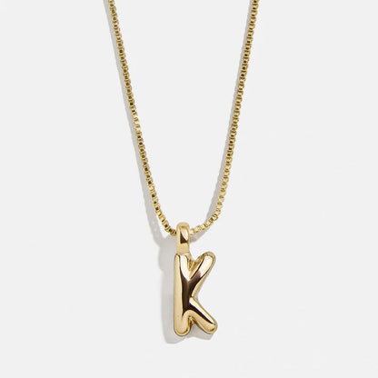 Lavisa - Gwen Mini Bubble Initial Necklace - Gold - Product Gallery View 14