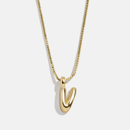 Lavisa - Gwen Mini Bubble Initial Necklace - Gold - Product Gallery View 25