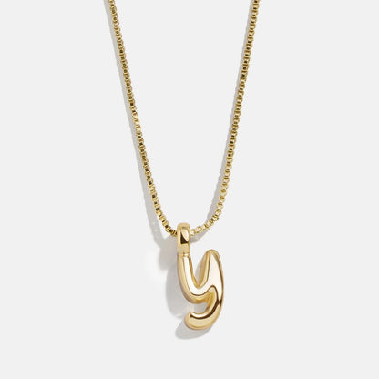 Lavisa - Gwen Mini Bubble Initial Necklace - Gold - Product Gallery View 28