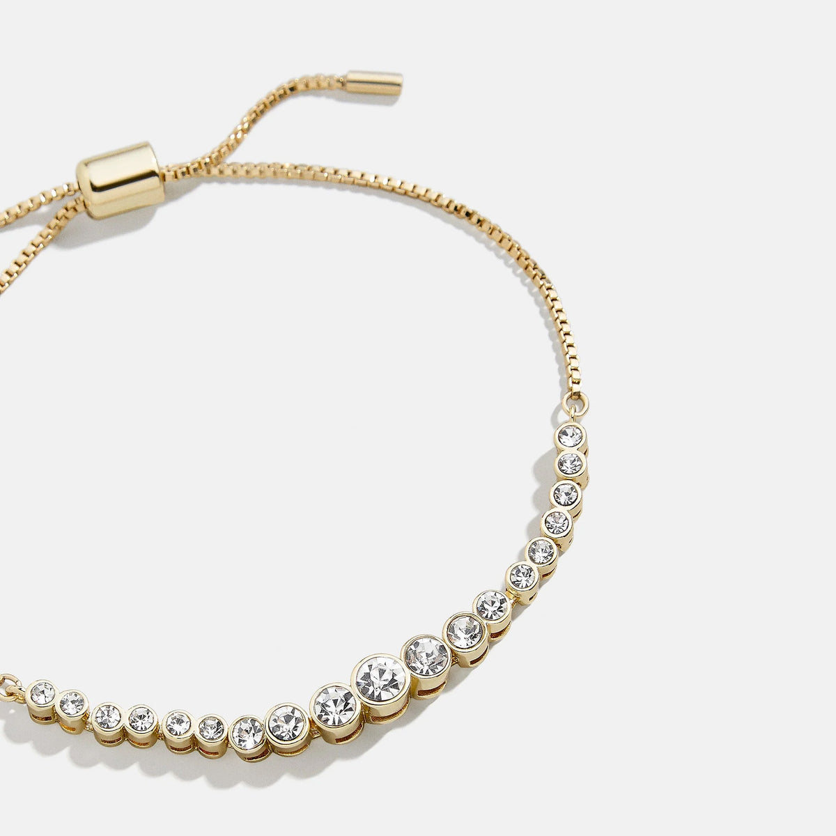 Lavisa - Pavé Crystal Pull Tie Tennis Bracelet - On-Model & Scale View