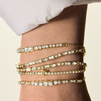 Lavisa - Pavé Crystal Pull Tie Tennis Bracelet - Clasp & Finish View