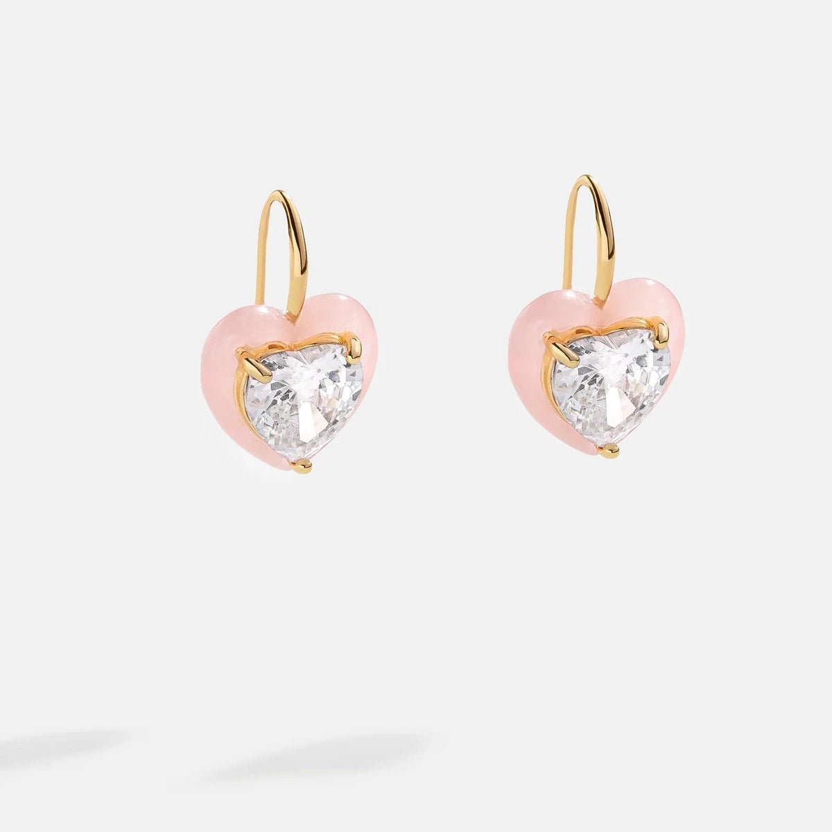 Lavisa Alma Heart-Shaped Gemstone Drop Earrings with crystal accents