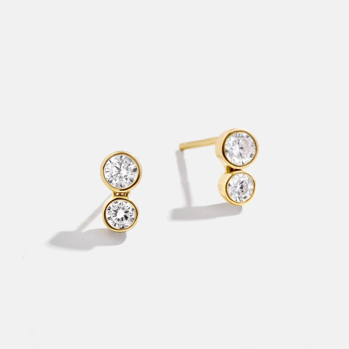 Lavisa 14K Gold pavé cubic zirconia stud earrings sparkling