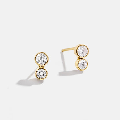 Lavisa 14K Gold pavé cubic zirconia stud earrings sparkling