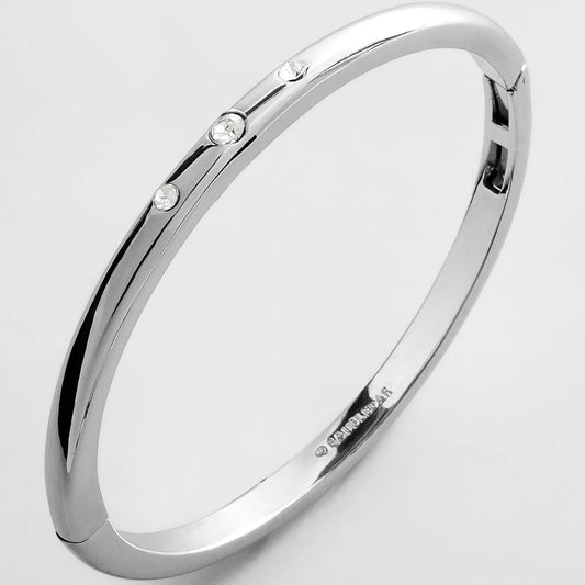 Lavisa classic triple bezel hinge bangle with a sleek polished finish