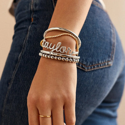 Lavisa - Classic Triple Bezel Hinge Bangle - Detail & Styling View
