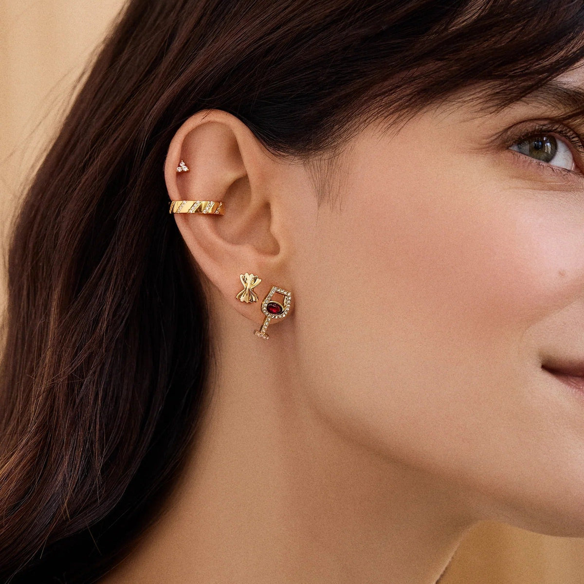 Lavisa - Novelty Pasta and Wine Glass Earring Set - Detail & Styling View