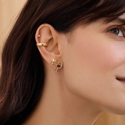 Lavisa - Novelty Pasta and Wine Glass Earring Set - Detail & Styling View