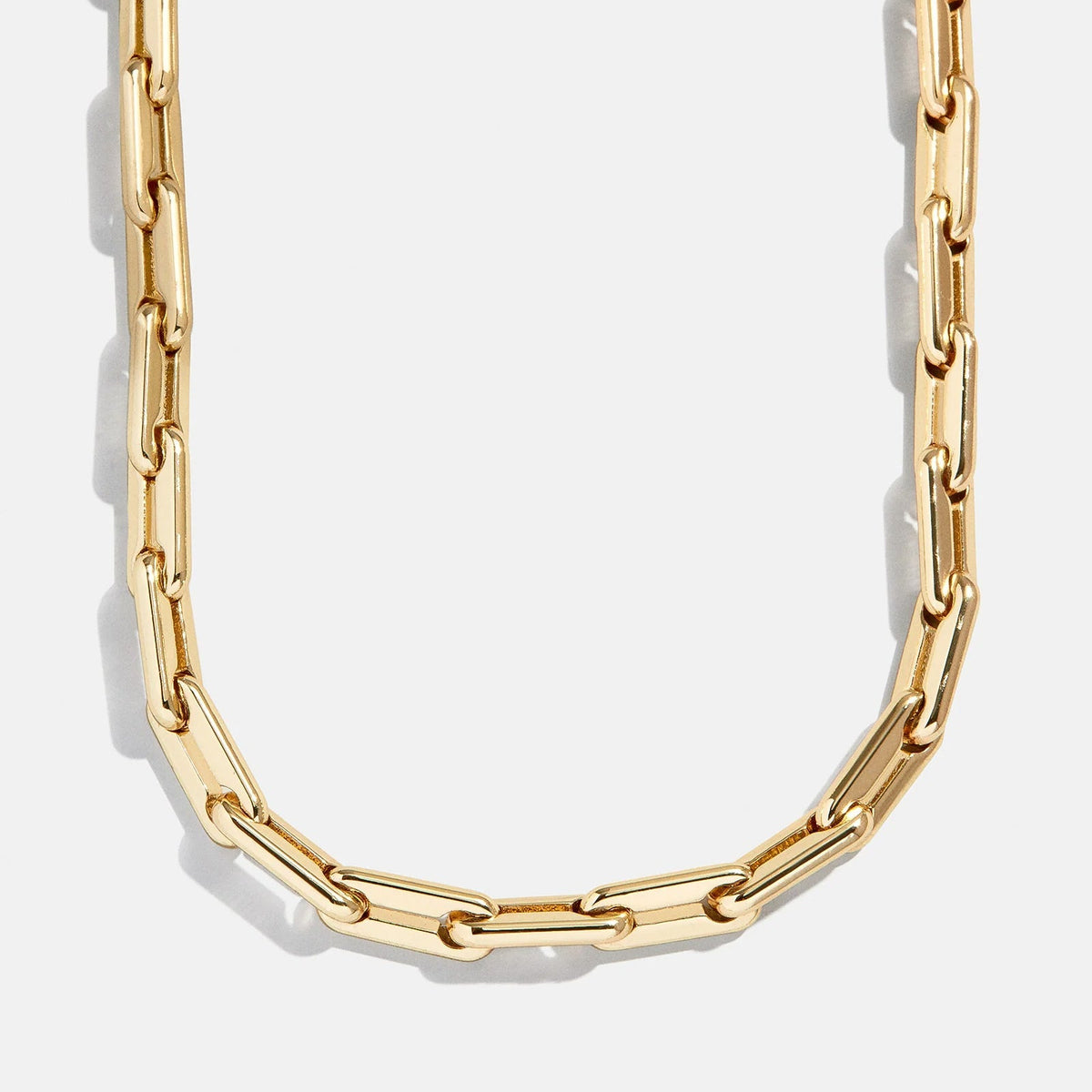 Lavisa gold paperclip chain necklace displayed on a neutral background