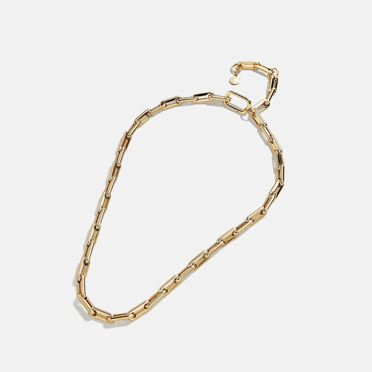 Lavisa - Classic Paperclip Chain Necklace for Layering - On-Model & Scale View