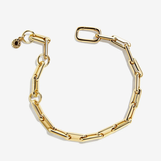 Lavisa gold plated hera link bracelet displayed elegantly on a neutral surface