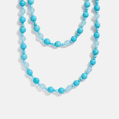 Lavisa - Charlotte Semi-Precious Necklace - Turquoise Bead - On-Model & Scale View