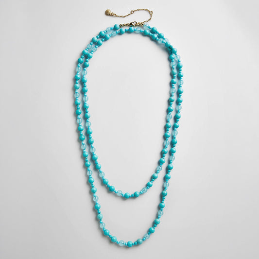 Lavisa Charlotte semi-precious necklace featuring bright turquoise beads.