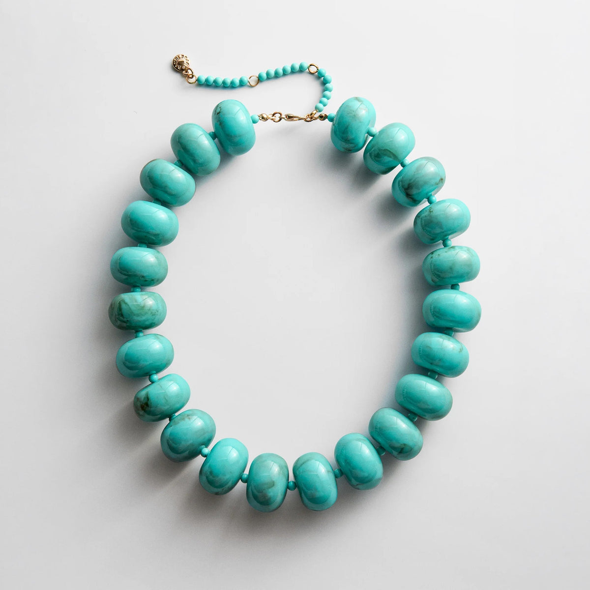 Lavisa turquoise semi-precious beaded statement necklace on a clean background