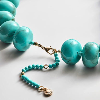Lavisa - Turquoise Beaded Statement Necklace - Clasp & Finish View
